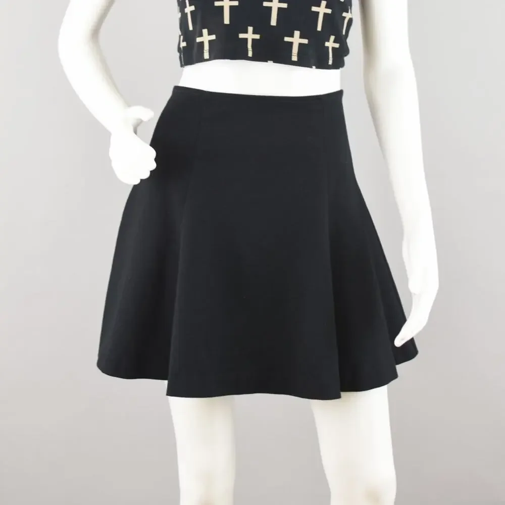 Gap Black A Line Mini Skirt Pleated Women's Small